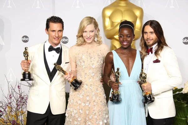 Matthew McConaughey, Cate Blanchett, Lupita Nyong'o e Jared Leto — Foto Stock