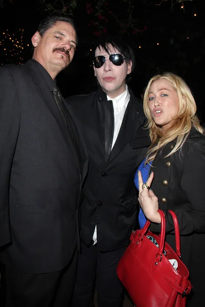 Mark Burnham, Marilyn Manson, Jennifer Blanc — Foto Stock
