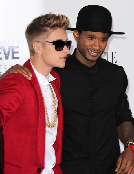 Justin Bieber, Usher — Fotografie, imagine de stoc