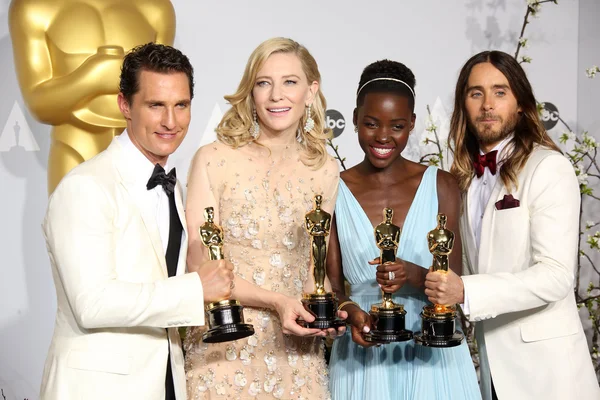 Matthew mcconaughey, cate blanchett, lupita nyong 'o und jared leto — Stockfoto