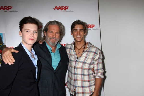 Cameron Monaghan, Jeff Bridges, Brenton Thwaites — Stok fotoğraf