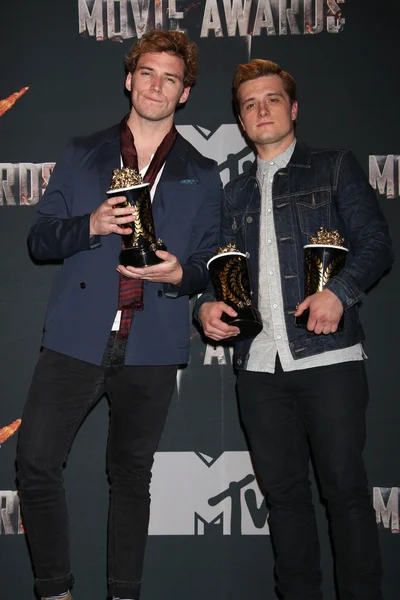 Josh Hutcherson e Sam Claflin — Foto Stock