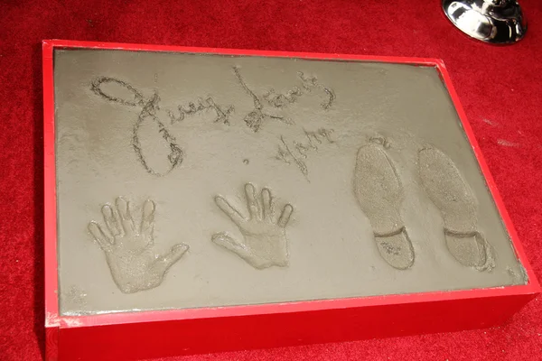 Jerry Lewis hand and foot print — Stock Photo, Image