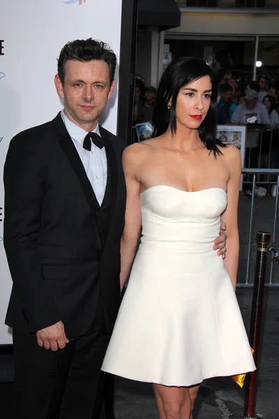 Michael sheen och sarah silverman — Stockfoto