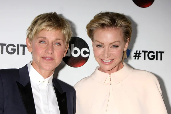 Ellen degeneres a portia de rossi — Stock fotografie