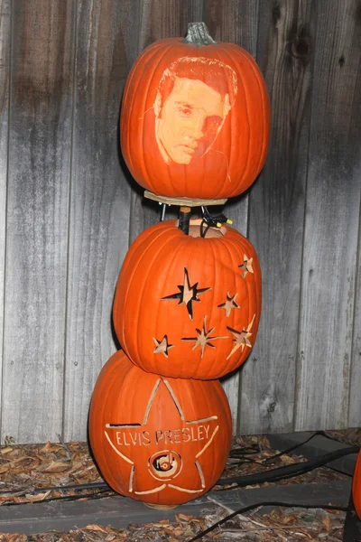 Elvis Presley intagliato sulla zucca — Foto Stock