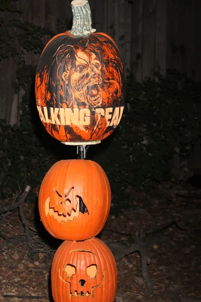Walking Dead Carved on Pumpkin — Stock Photo, Image