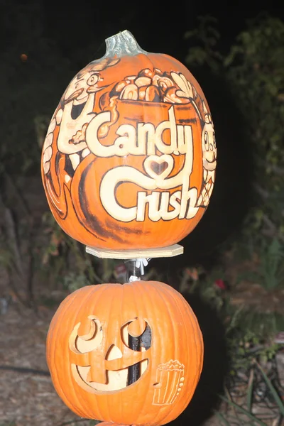 Candy Crush tallado en calabaza — Foto de Stock