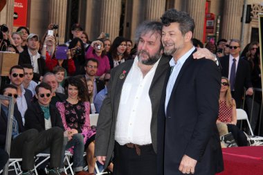 Orlando Bloom, Elijah Wood, Evangeline Lilly, Peter Jackson, Andy Serkis