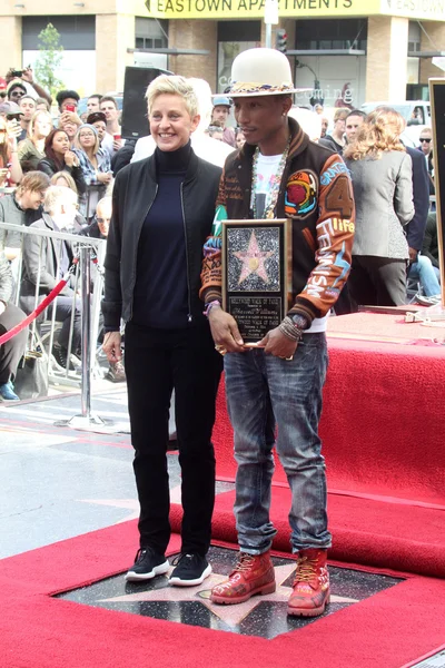 Pharrell Williams, Ellen Degeneres — Stock fotografie