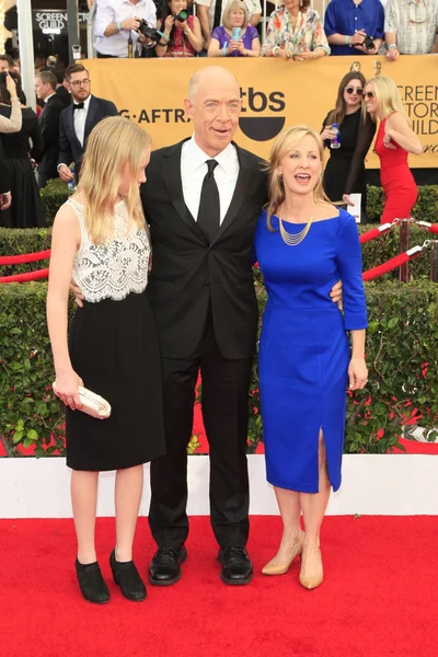 JK Simmons, esposa, hija — Foto de Stock