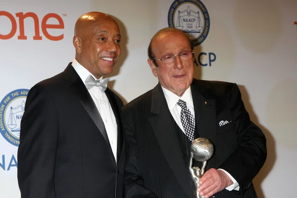 Russell Simmons, Clive Davis — Zdjęcie stockowe