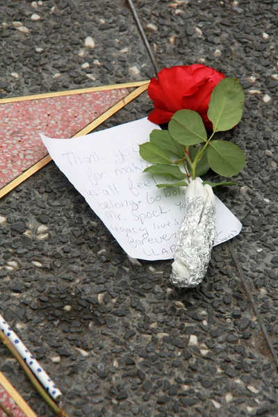 Blumen auf dem Stern von Leonard Nimoy — Stockfoto