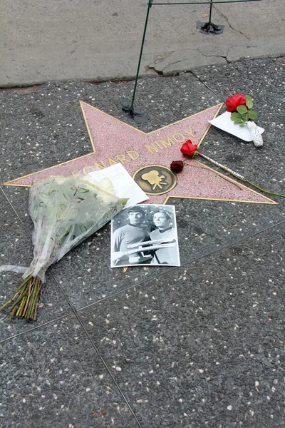 Flowers on Leonard Nimoy's Star — Stock Photo, Image