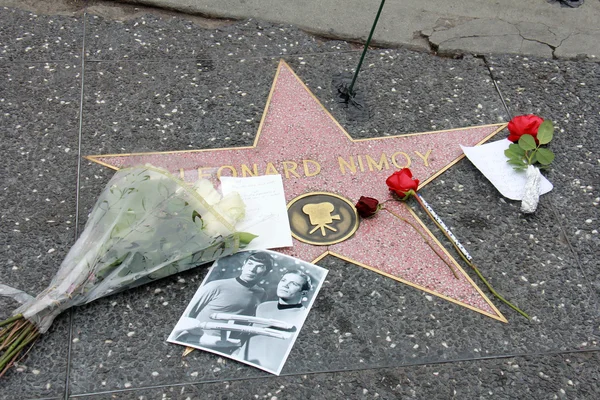 Flowers on Leonard Nimoy's Star — Stock Photo, Image