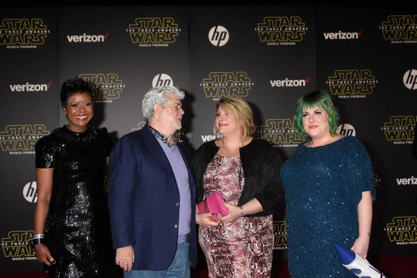 Mellody Hobson, George Lucas, hijas — Foto de Stock