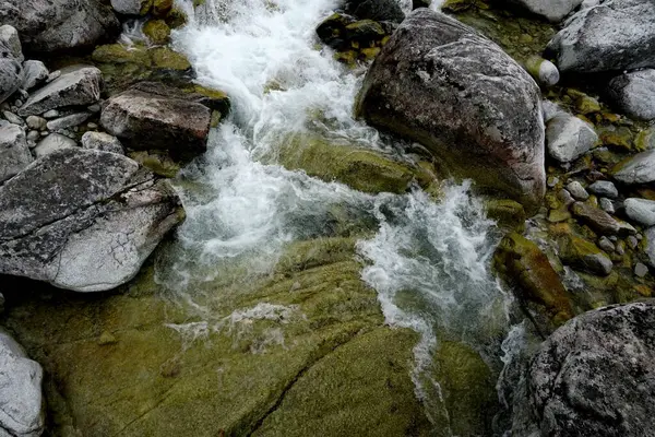 Slovakya Daki High Tatras Ulusal Parkı Nda Dağ Nehri Şelale — Stok fotoğraf