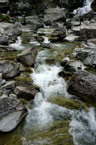 Górska Rzeka Wodospad Parku Narodowym Tatry Wysokie Słowacja — Zdjęcie stockowe
