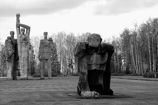 Salaspils Latvia November Salaspils Memorial Ensemble Concrete Sculptures Monumental Scale — стоковое фото
