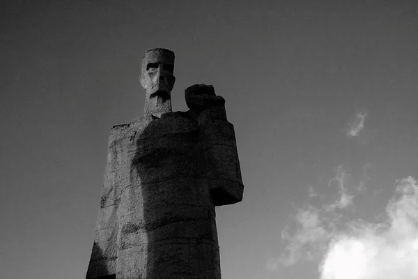 스티스 라타비아 Latvia 기념비적 규모의 살라스 앙상블 콘크리트 조각품 포로수용소 — 스톡 사진