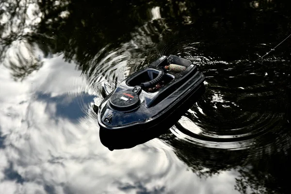 Nitaure Lettonie Juin 2021 Bateau Appât Gps Pour Pêche Avec — Photo