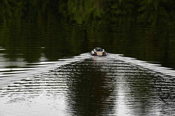 Nitaure Lettland Juni 2021 Gps Köderboot Zum Fischen Mit Auf — Stockfoto