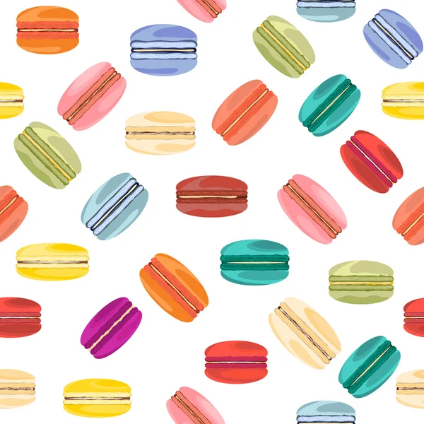 Nahtloses Muster mit französisch süßen macaroons.vector Hintergrund . — Stockvektor