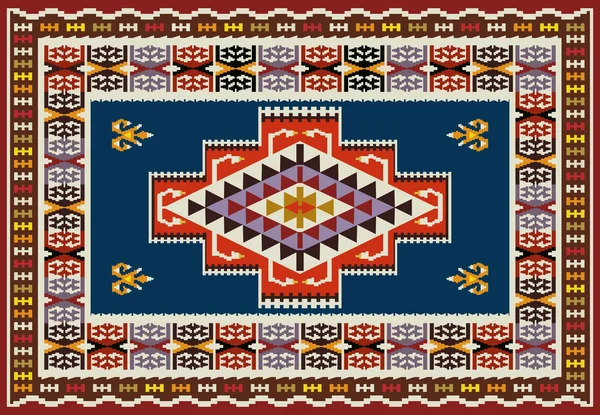 Ornamental Carpet Design . Tribal Vector Background . — Stock Vector