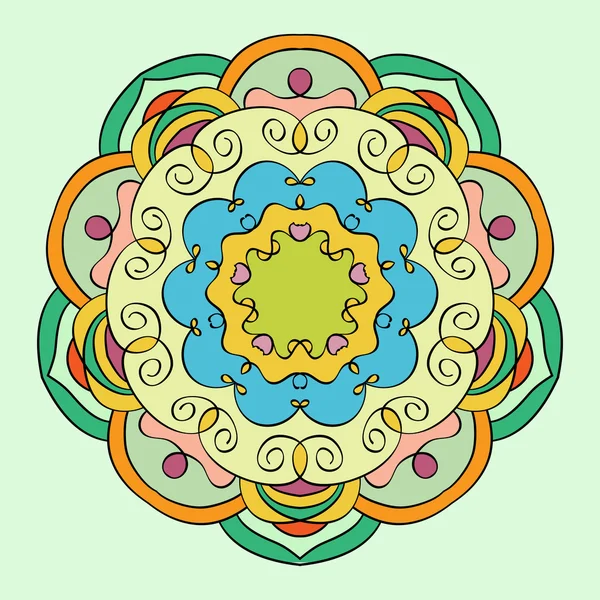 Mandala runde ethnische Stammesornament . — Stockvektor