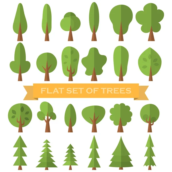 Tree icon flat set. Иллюстрация Nature.  . — стоковый вектор