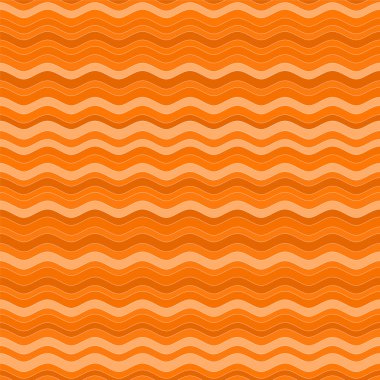 Şirin Turuncu desenli dalgalar rastgele renkli. Vektör 