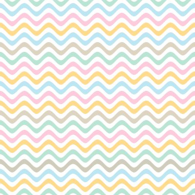 Dikişsiz soyut dalgalı sevimli desen . Vektör arka planı .