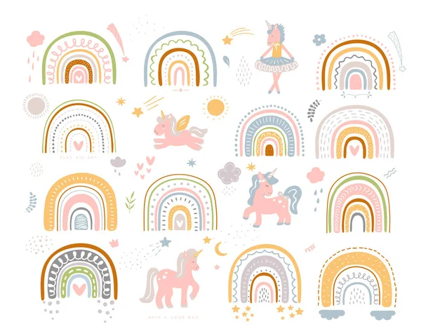 虹色だ 赤ちゃんのイラスト ベクトル — ストックベクタ