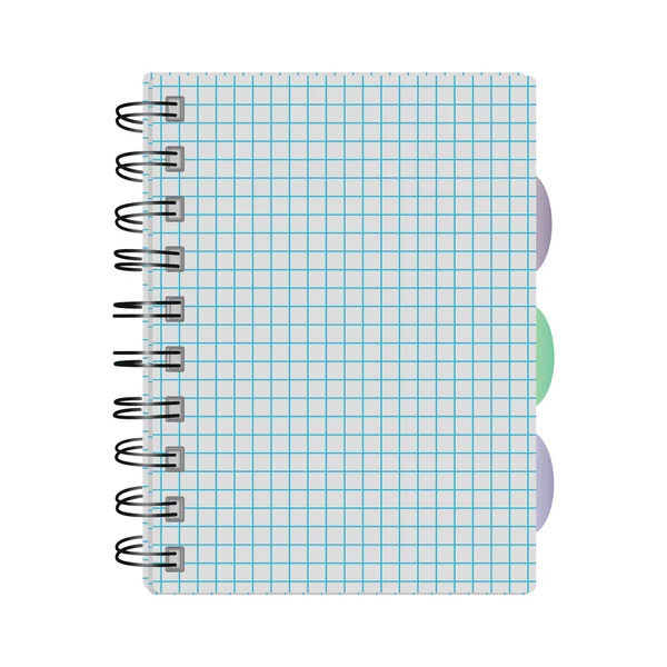 笔记本到上弹簧的彩色标签的单元格 — 图库矢量图片
