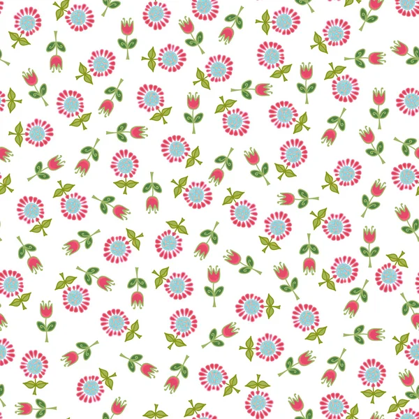 Seamless background from small pink flowers. — Stock Vector