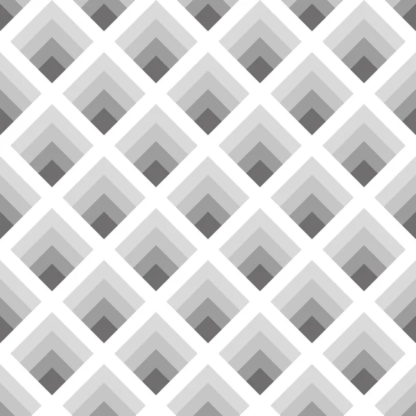 Naadloze geometrische patroon van rhombuses gray tonen met het effect van volume — Stockvector