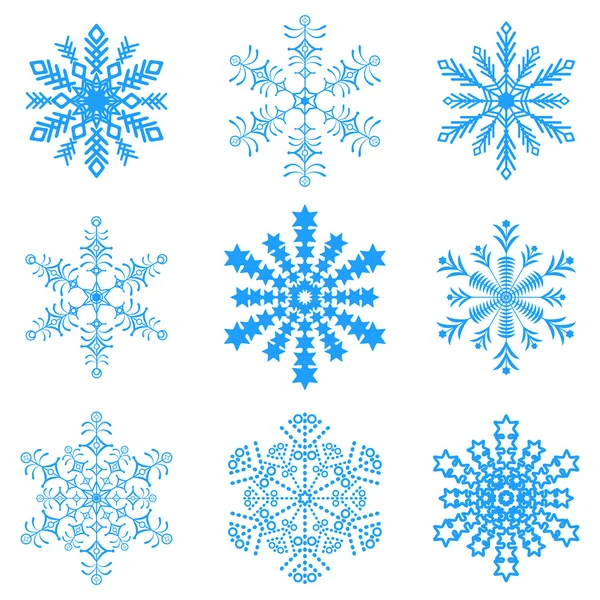 Sneeuwvlokken icoon collectie. Vectorverzameling . — Stockvector