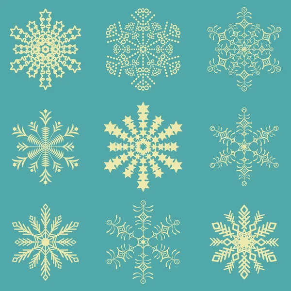 Set invierno copo de nieve. Vector — Archivo Imágenes Vectoriales