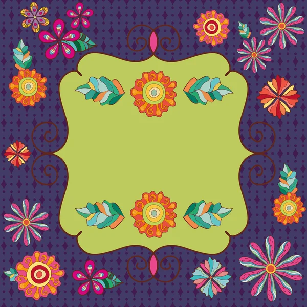 Абстрактный цветочный фон с рамкой — стоковый вектор