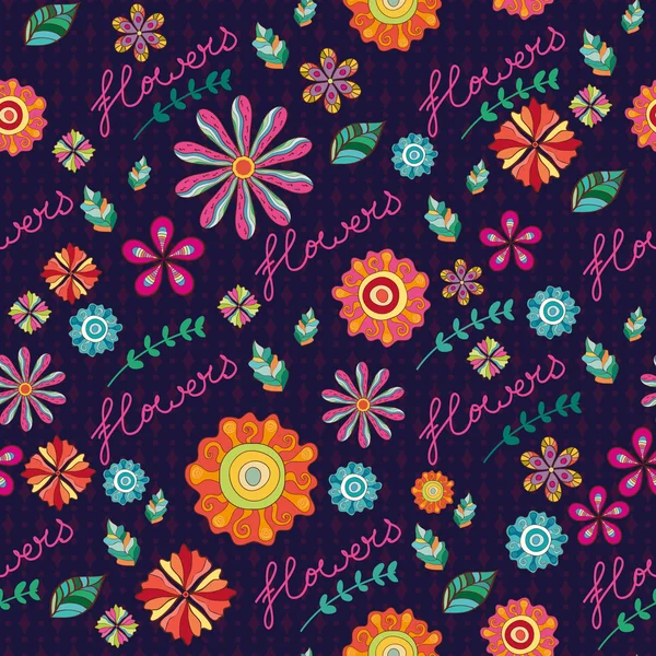 Textura perfecta con flores. Patrón floral . — Vector de stock