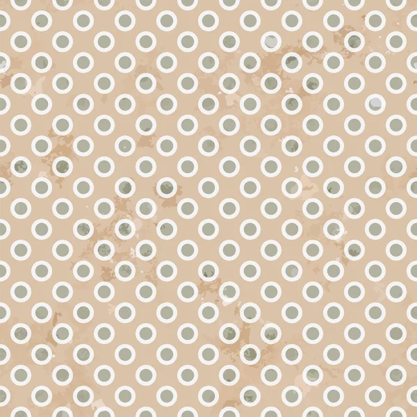 Dot patroon op grunge oud papier textuur, naadloze polka dot patroon vintage achtergrond — Stockvector