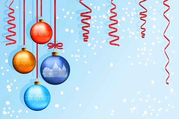 Weihnachtskugeln. Hintergrund feiern — Stockvektor
