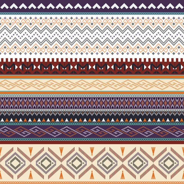 Ethnic striped ornated pattern . Tribal vector background . — Stock Vector