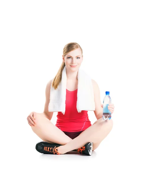 Fit, mulher saudável e desportiva fazendo um exercício — Fotografia de Stock