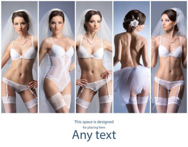 Güzel gelin iç çamaşırı poz kadın