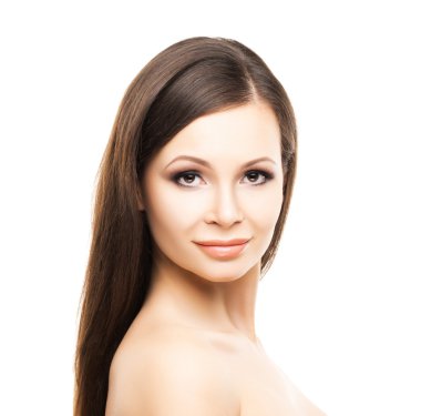 güzel genç kadın ile pürüzsüz bir cilt