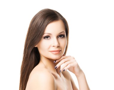 güzel genç kadın ile pürüzsüz bir cilt