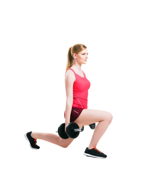 Fitte Frau macht körperliche Übungen — Stockfoto