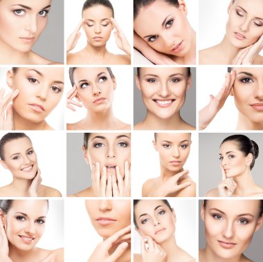 Farklı kadın spa Portreler koleksiyonu