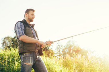 Balıkçı iplik çubuk ile